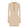 Cover-Ups Boutine LA | Nude Mesh Zipper Logo Cover-Up Dress