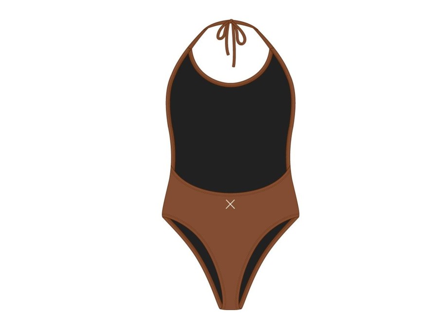 One Pieces Boutine LA | Cocoa Brown Halter One Piece