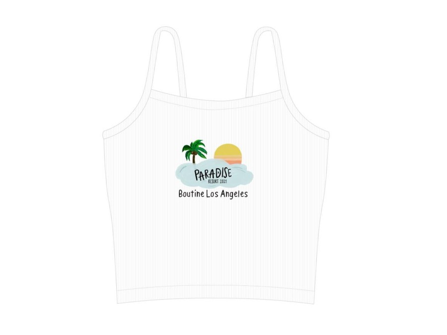 Cameeli Boutine LA | White Paradise Resort Cropped Tank Top