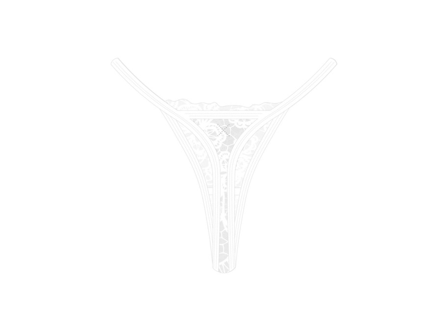 Underwear Boutine LA | White Trim Lace Thong