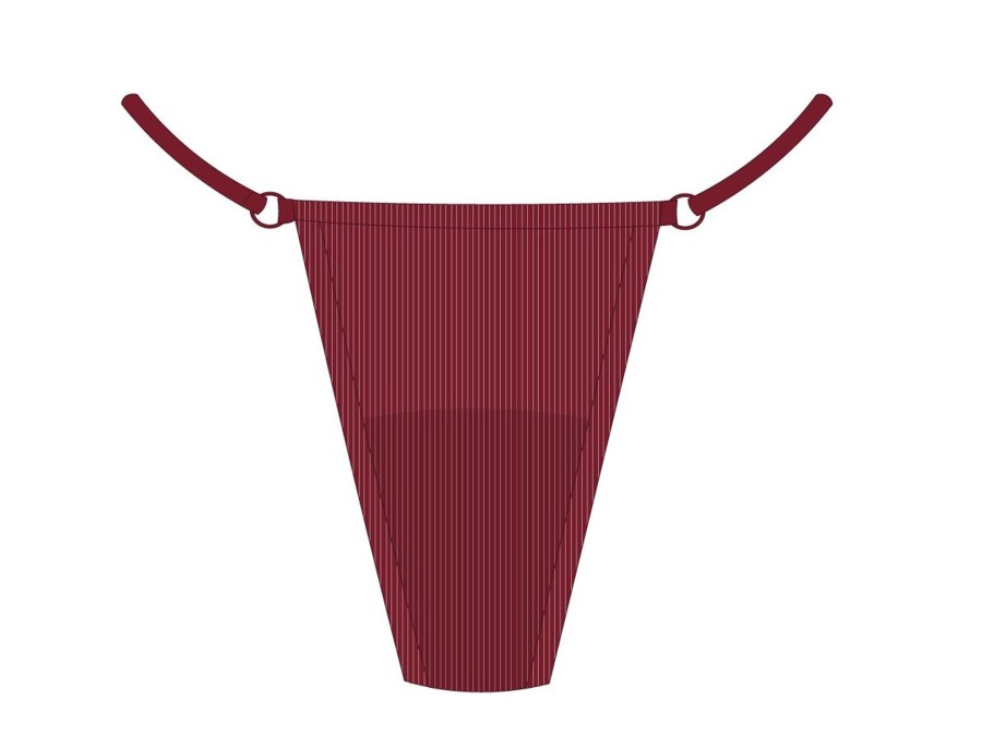 Underwear Boutine LA | Plum Lace Ribbed Bottoms