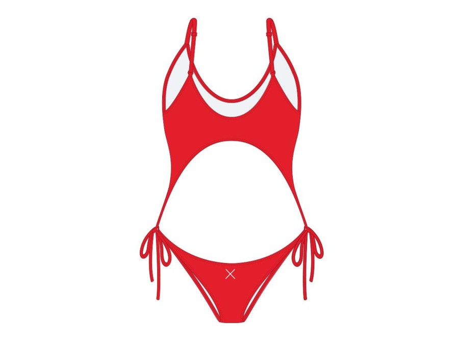 One Pieces Boutine LA | Rose Red Two Piece One Piece