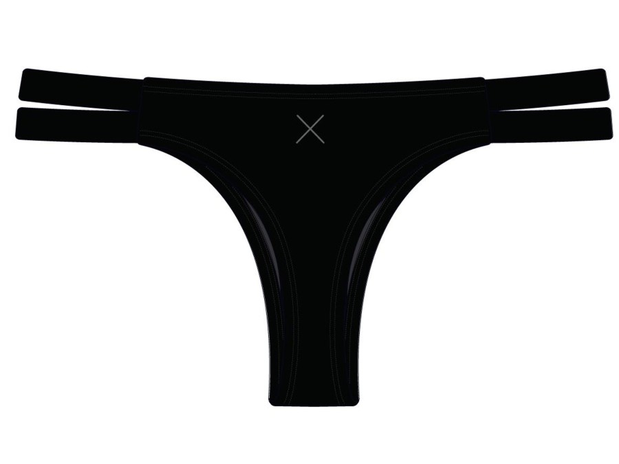 Bottoms Boutine LA | Manhattan Black Dual Strap Bottom Ii