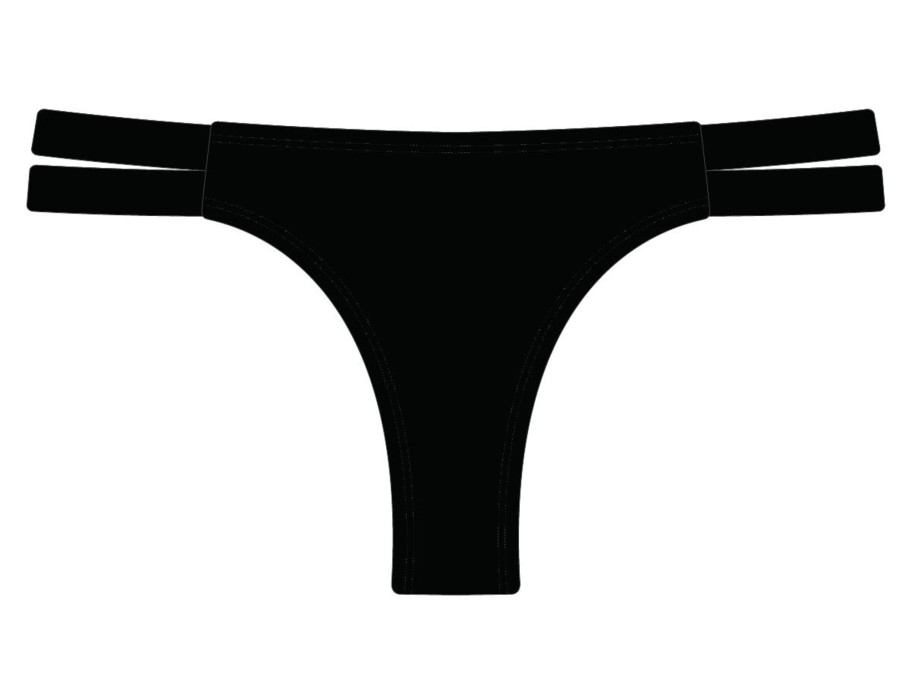 Bottoms Boutine LA | Manhattan Black Dual Strap Bottom Ii