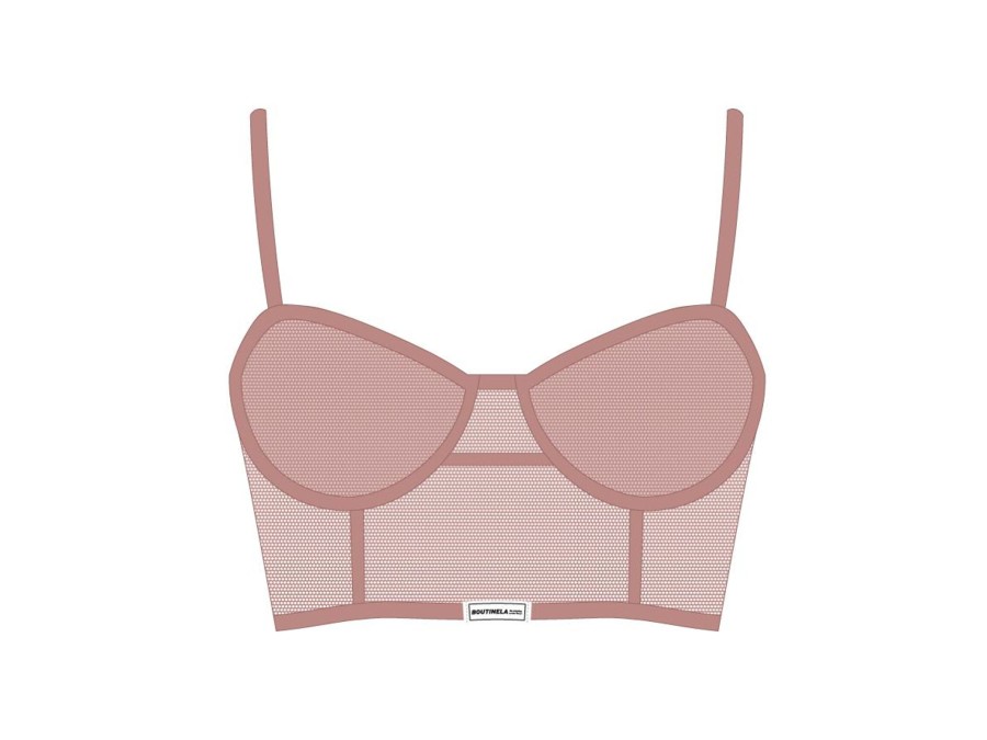 Underwear Boutine LA | Deep Taupe Mesh Camisole Top