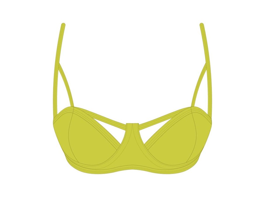 Tops Basicallyswim | Lemon-Lime Cut-Out Top