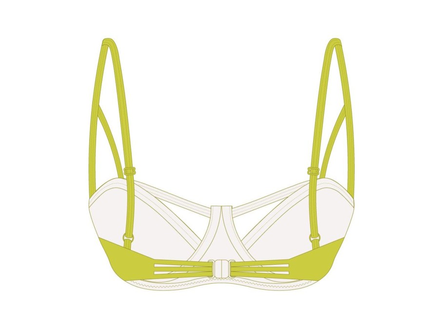 Tops Basicallyswim | Lemon-Lime Cut-Out Top