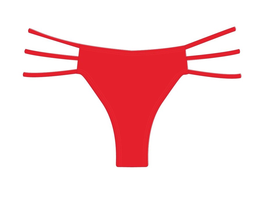 Bottoms Boutine LA | Rose Red Triple Strap Bottoms