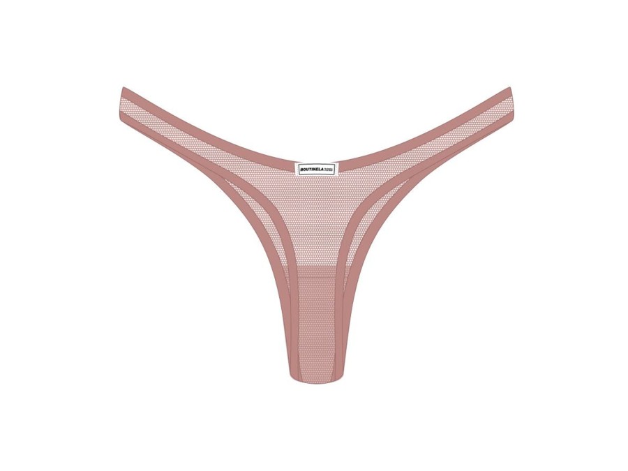 Underwear Boutine LA | Deep Taupe Mesh 80S Thong