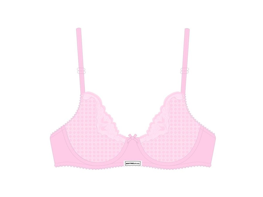 Underwear Boutine LA | Dusty Pink Lace Bow Bra