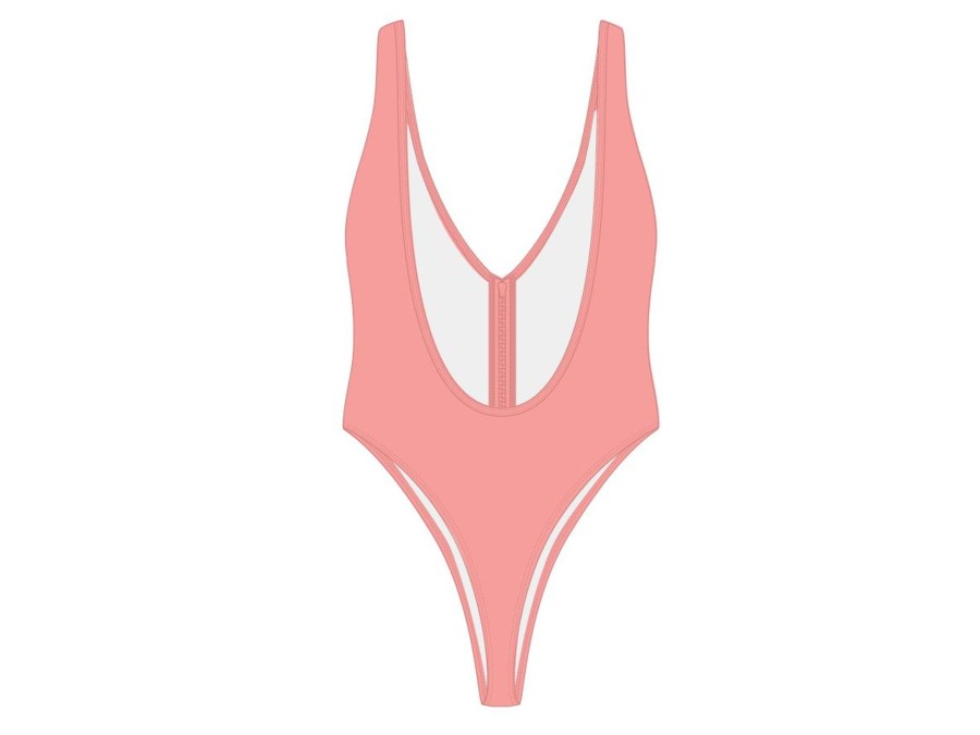 One Pieces Boutine LA | Peach Zipper One-Piece