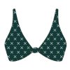 Tops Boutine LA | Green Logo Print Twist Top