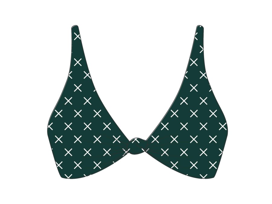 Tops Boutine LA | Green Logo Print Twist Top