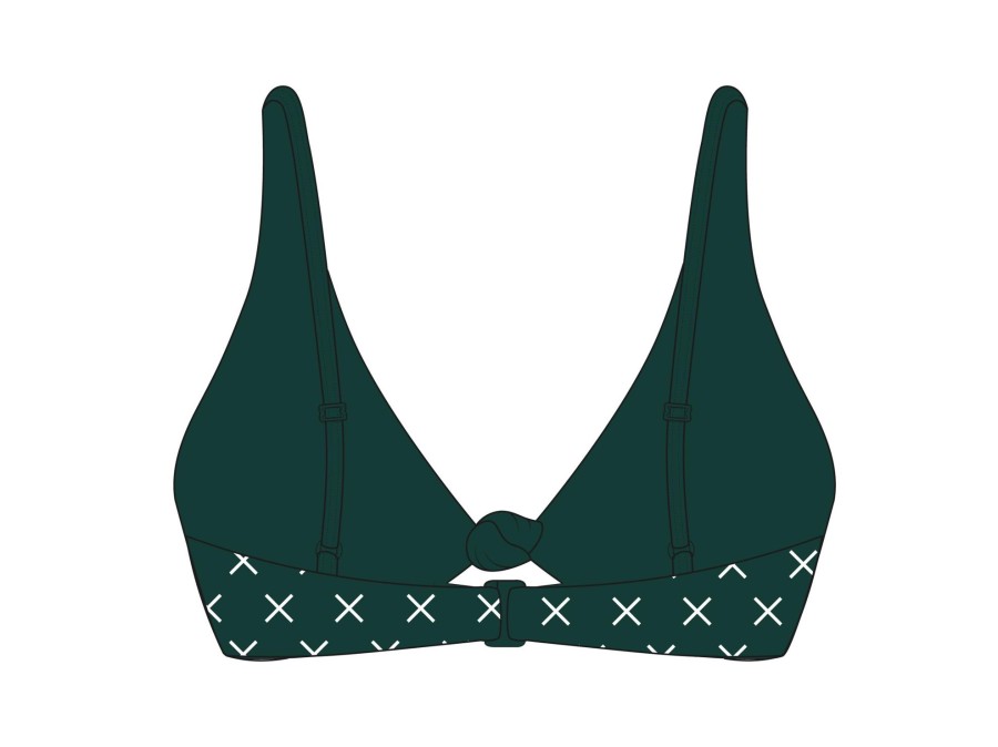 Tops Boutine LA | Green Logo Print Twist Top