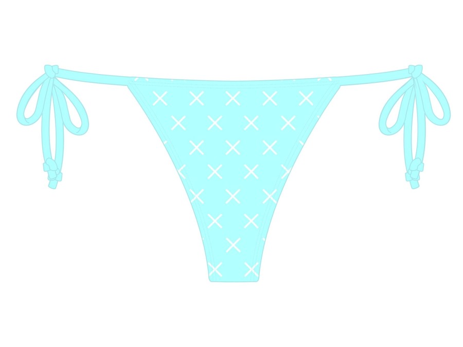 Bottoms Boutine LA | Off-Blue Logo Print Beachy Bottom