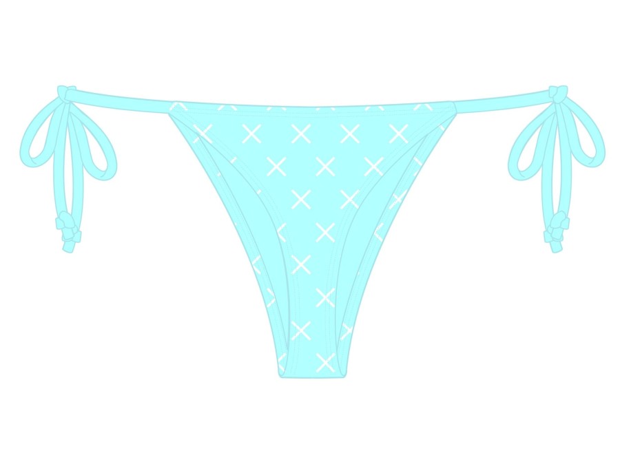 Bottoms Boutine LA | Off-Blue Logo Print Beachy Bottom