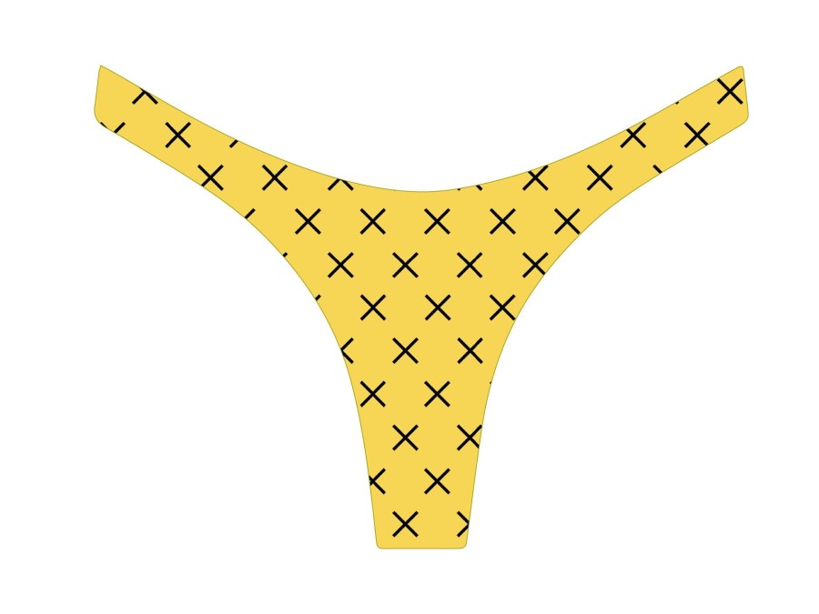 Bottoms Boutine LA | Yellow Logo Print Chic 80'S Bottoms