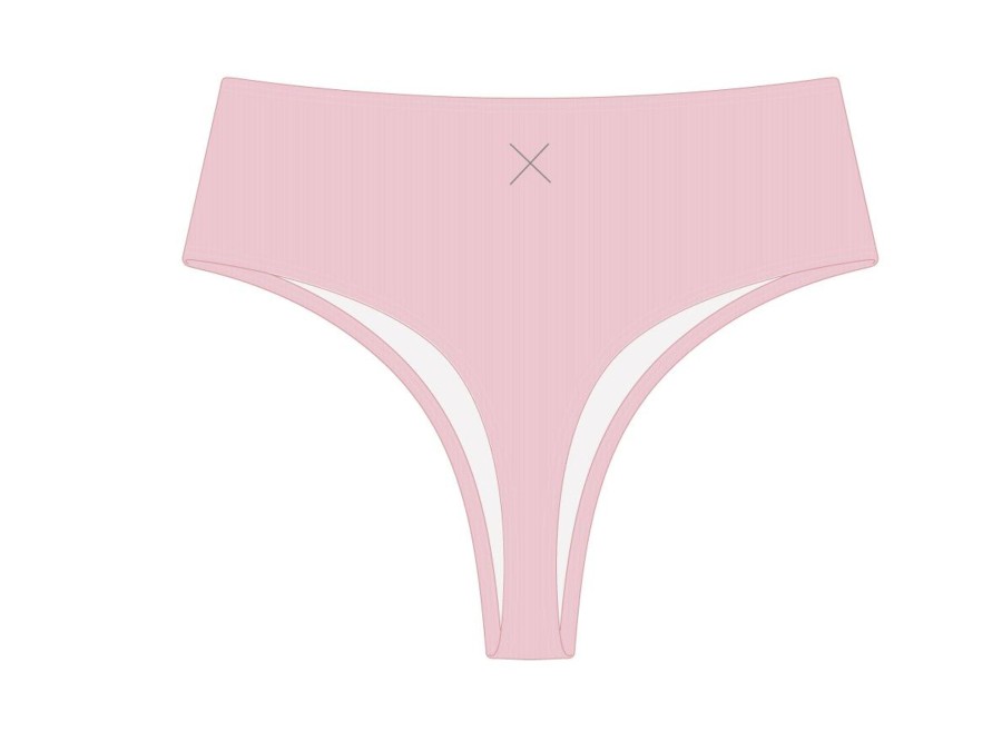 Bottoms Boutine LA | Dirty Pink Ribbed High-Waist Bottoms