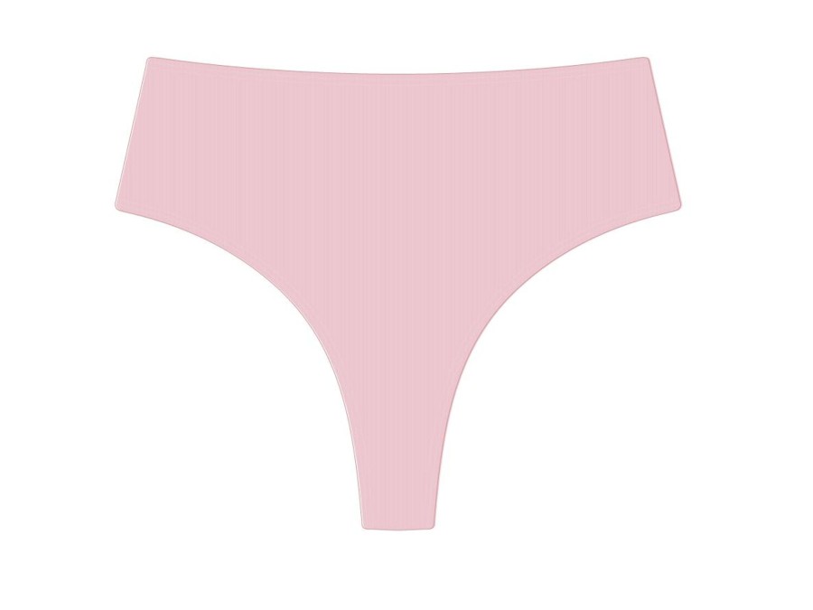 Bottoms Boutine LA | Dirty Pink Ribbed High-Waist Bottoms