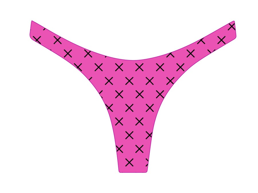 Bottoms Boutine LA | Hot Pink Logo Print Chic 80'S Bottoms