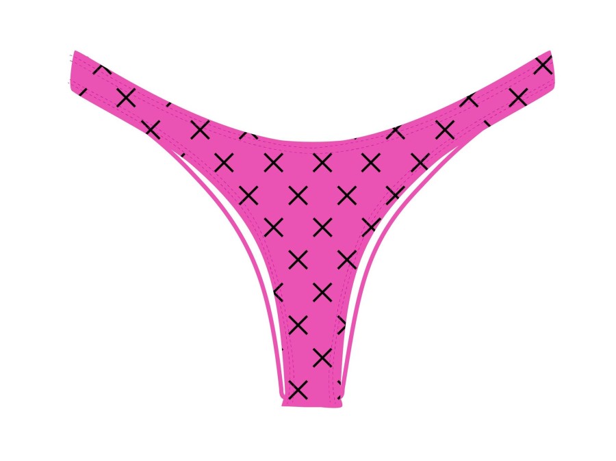 Bottoms Boutine LA | Hot Pink Logo Print Chic 80'S Bottoms