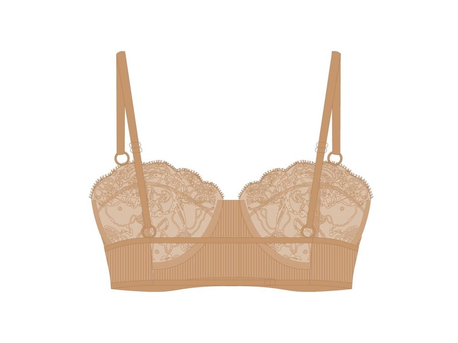 Underwear Boutine LA | Nude Lace Ribbed Top