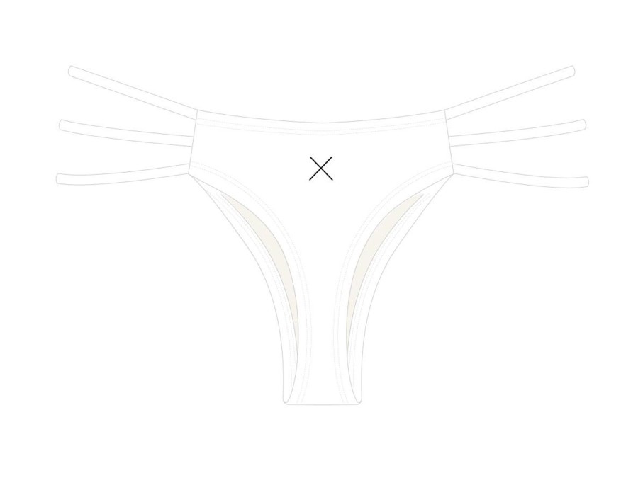 Bottoms Boutine LA | Venice White Triple Strap Bottoms