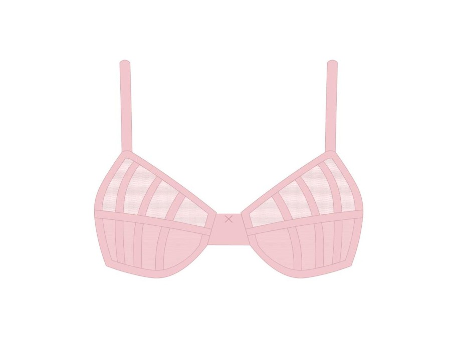 Underwear Boutine LA | Pink Mesh Peep Bralette