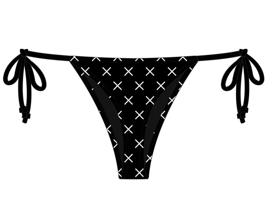 Bottoms Boutine LA | Black Logo Print Beachy Bottom