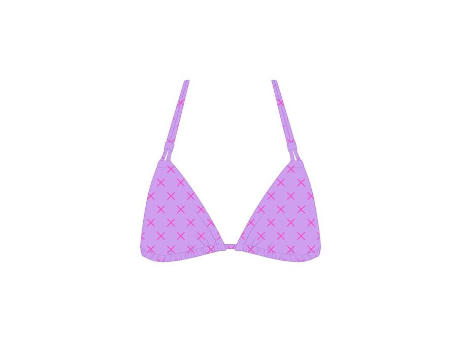 Tops Boutine LA | Lilac Logo Print Double String Top