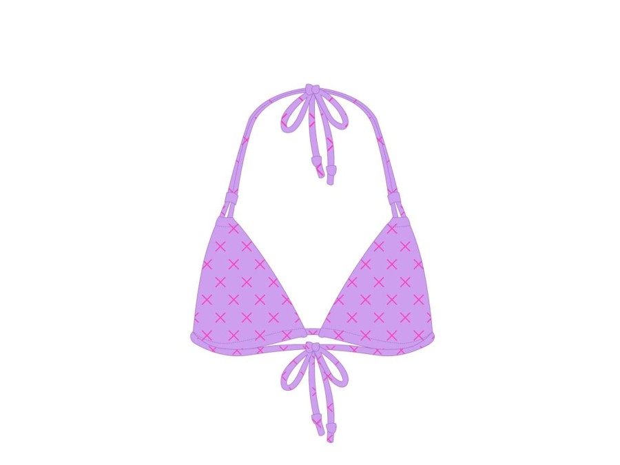 Tops Boutine LA | Lilac Logo Print Double String Top