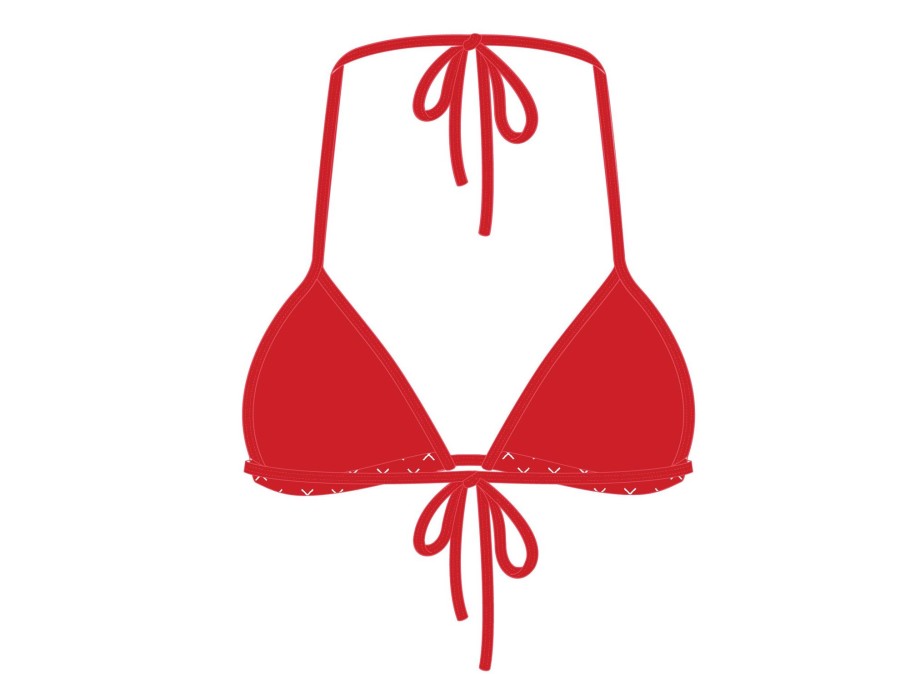 Tops Boutine LA | Red Logo Print Bikini Top