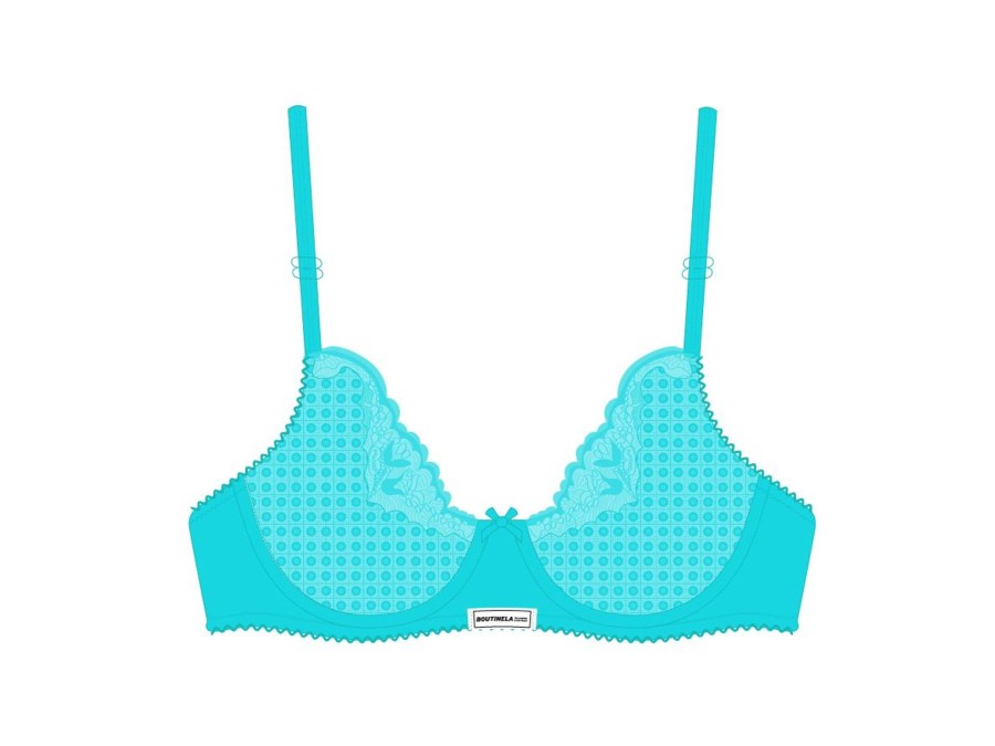 Underwear Boutine LA | Baby Blue Lace Bow Bra