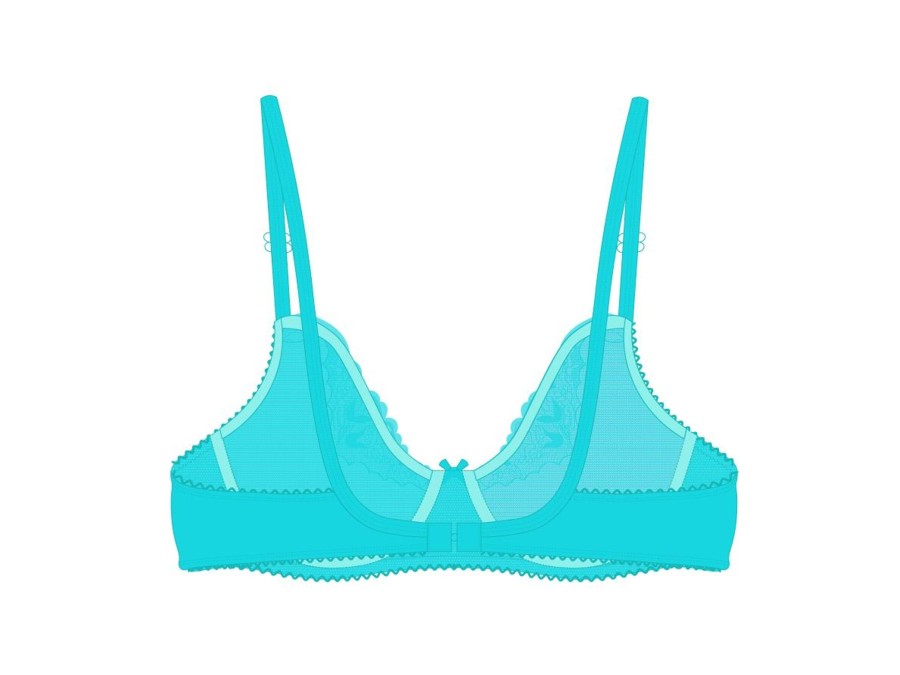 Underwear Boutine LA | Baby Blue Lace Bow Bra