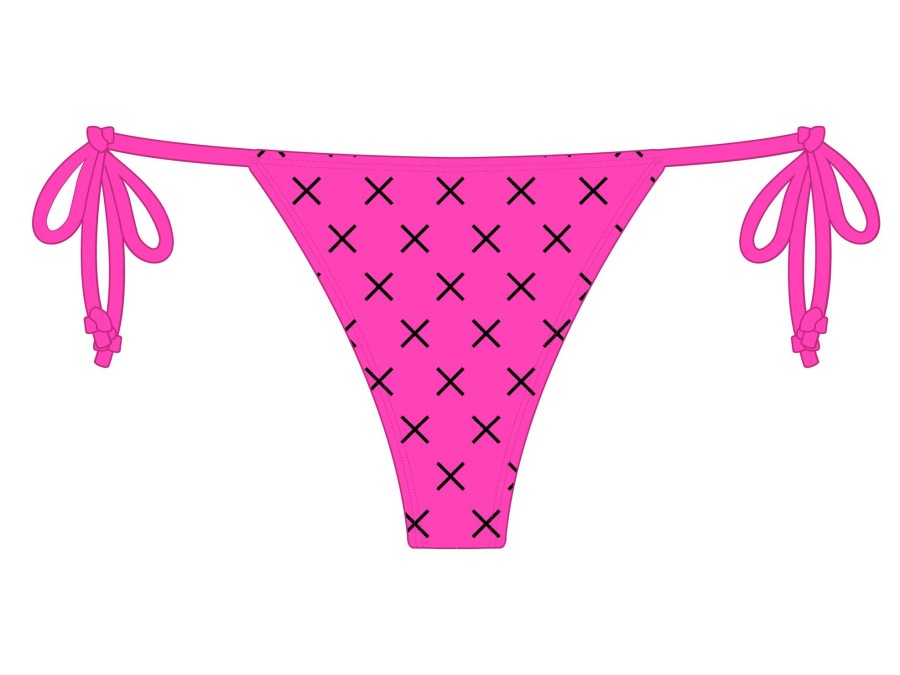 Bottoms Boutine LA | Hot Pink Logo Print Beachy Bottom