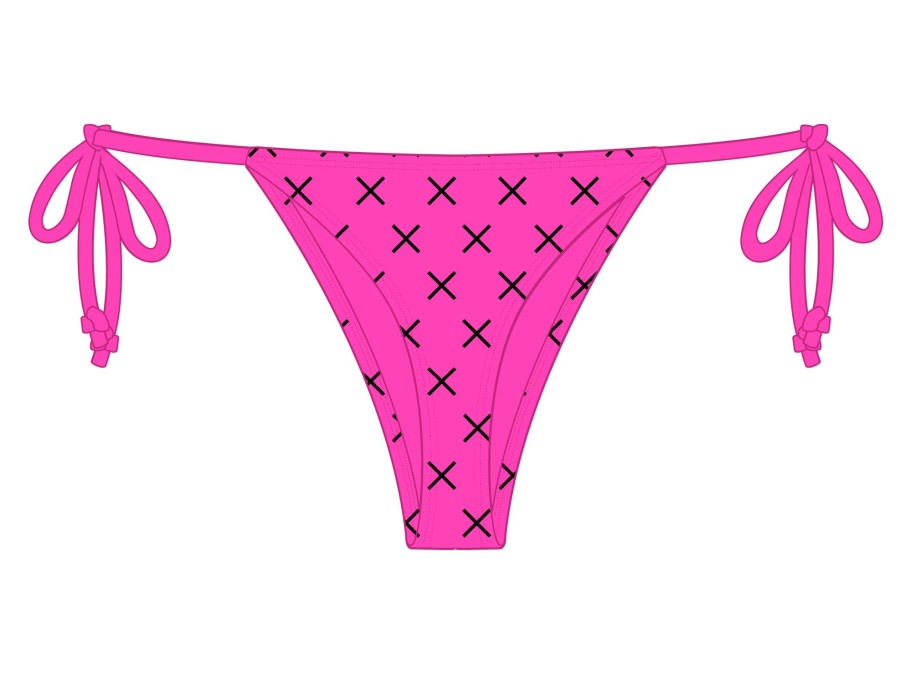 Bottoms Boutine LA | Hot Pink Logo Print Beachy Bottom