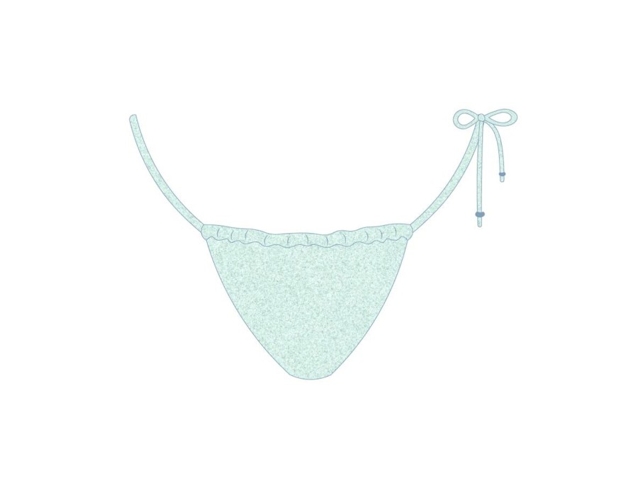 Bottoms Boutine LA | Aquamarine Shimmer One Side-Tie Bottoms