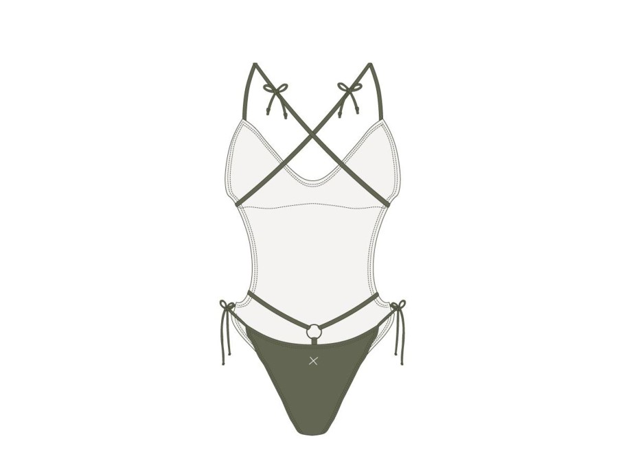 One Pieces Boutine LA | Moss Green Ringer One Piece