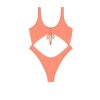 One Pieces Basicallyswim | Coral Front Tie One Piece