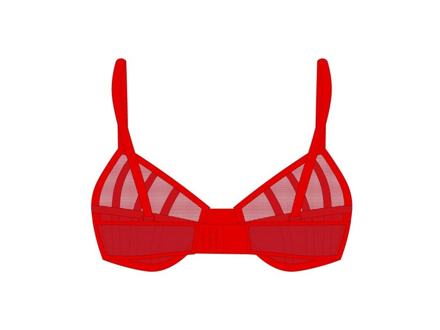 Underwear Boutine LA | Red Mesh Peep Bralette