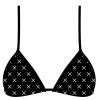 Tops Boutine LA | Black Logo Print Bikini Top