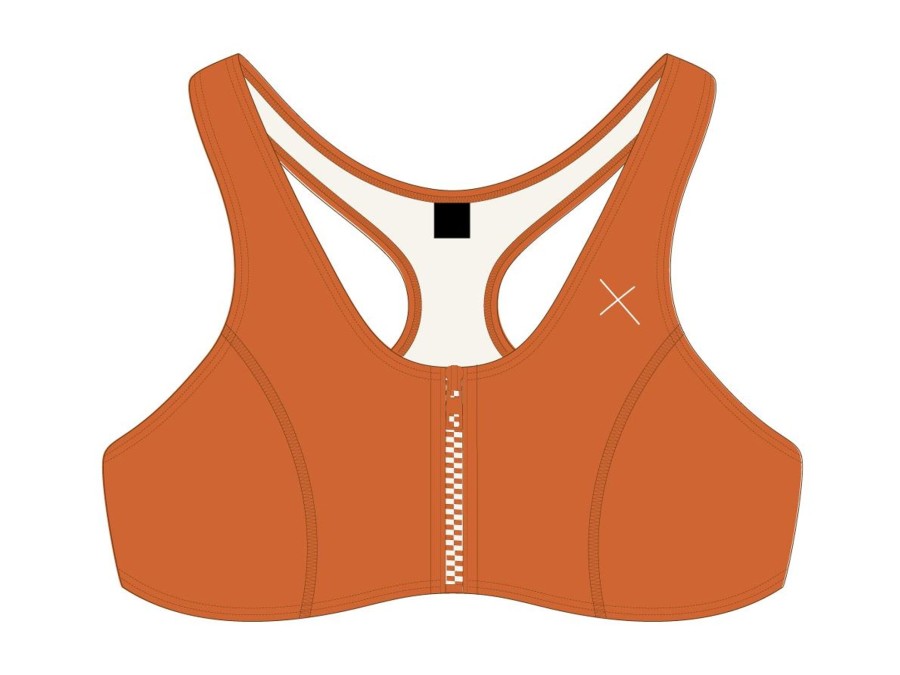 Tops Boutine LA | Burnt Orange Zipper Top