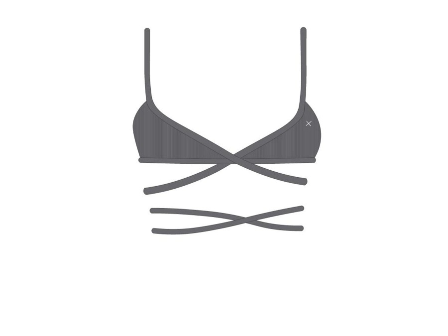 Underwear Boutine LA | Heather Grey Wrap Bralette Top