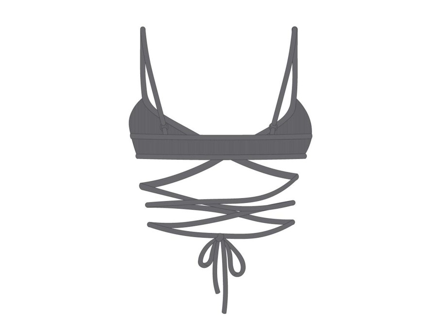 Underwear Boutine LA | Heather Grey Wrap Bralette Top