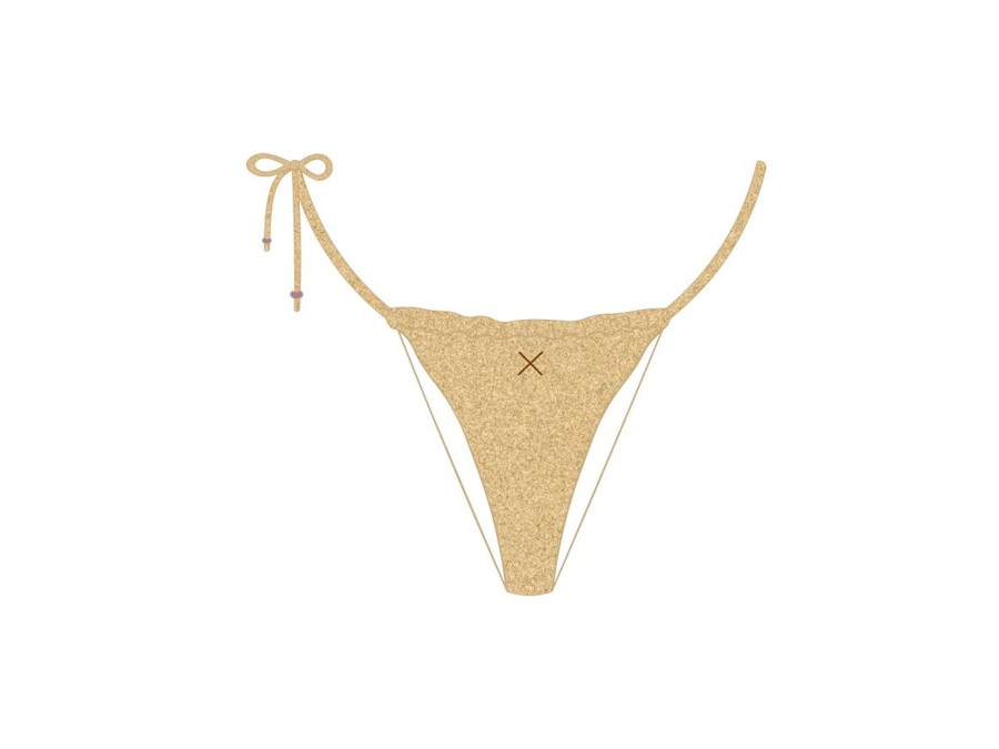 Bottoms Boutine LA | Gold-Dust Shimmer One Side-Tie Bottoms