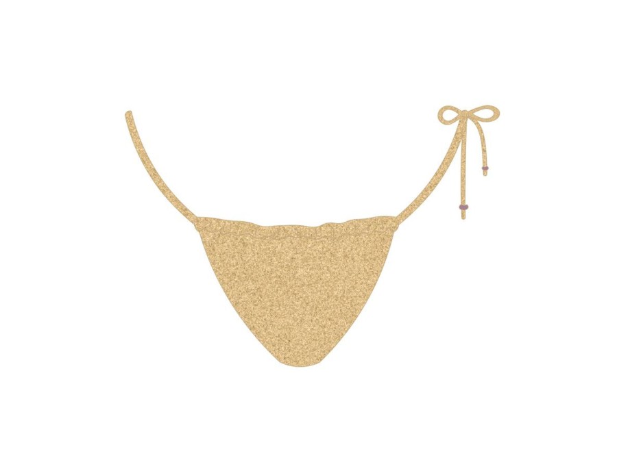 Bottoms Boutine LA | Gold-Dust Shimmer One Side-Tie Bottoms