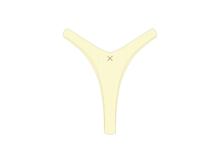 Bottoms Boutine LA | Creame Ribbed Tanga Bottoms