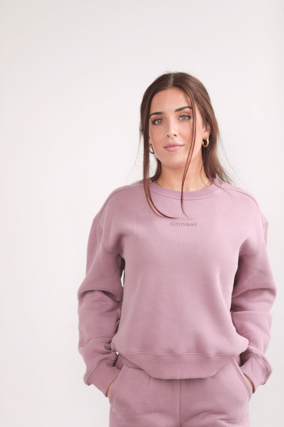 Cameeli Cameeli | Taupe Logo Crewneck Sweatshirt