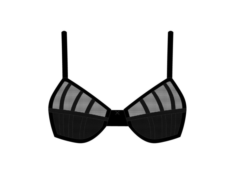 Underwear Boutine LA | Black Mesh Peep Bralette