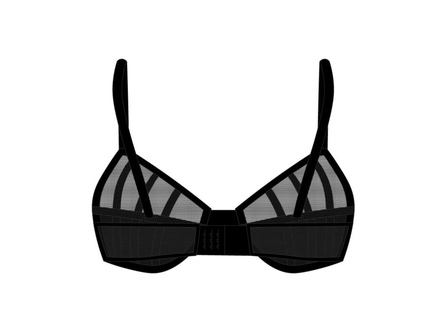 Underwear Boutine LA | Black Mesh Peep Bralette